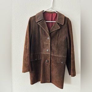 Soft suede button up jacket